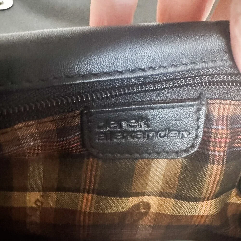 Vintage Derek Alexander Black Leather Wallet on a Strap Crossbody Bag